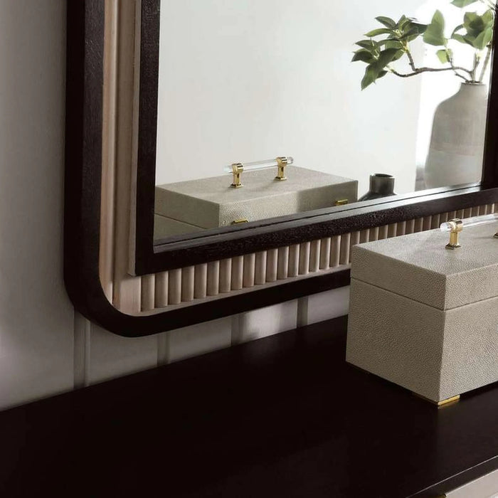 Bologna Dresser With 6 Drawer & Mirror Solid Wood - Natural & Black