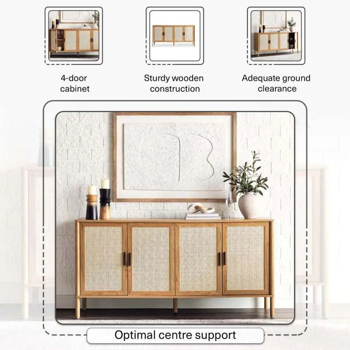 Bonhila Sideboard With 4 Door Veneer - Beige