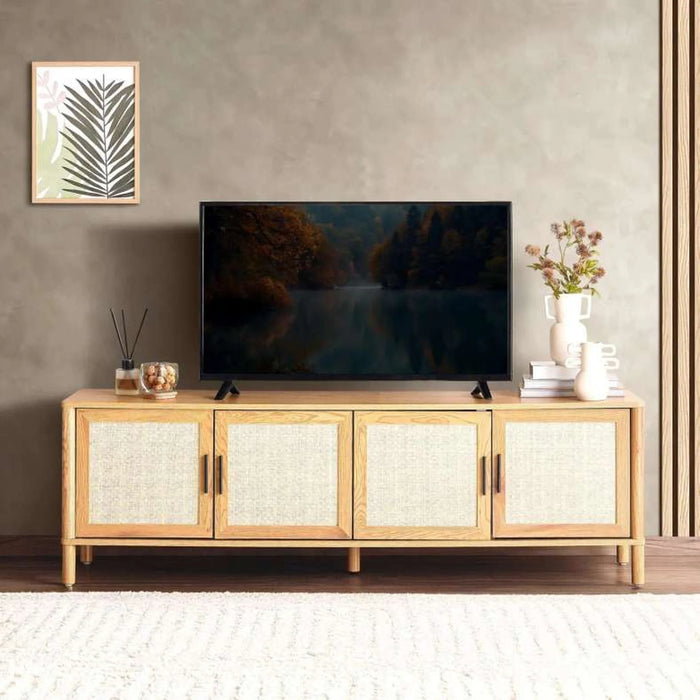Bonhila Tv Unit Upto 80 Inches Veneer - Beige