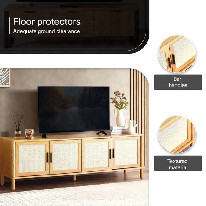 Bonhila Tv Unit Upto 80 Inches Veneer - Beige
