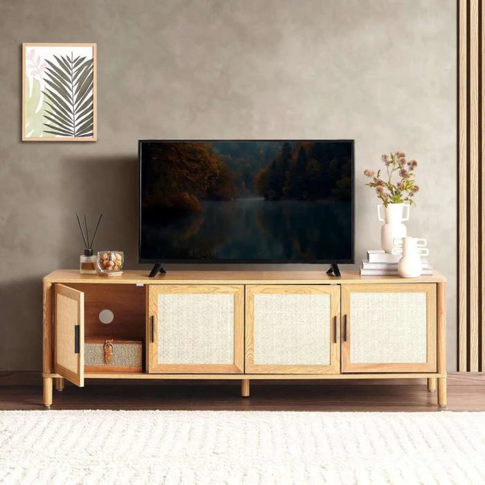 Bonhila Tv Unit Upto 80 Inches Veneer - Beige