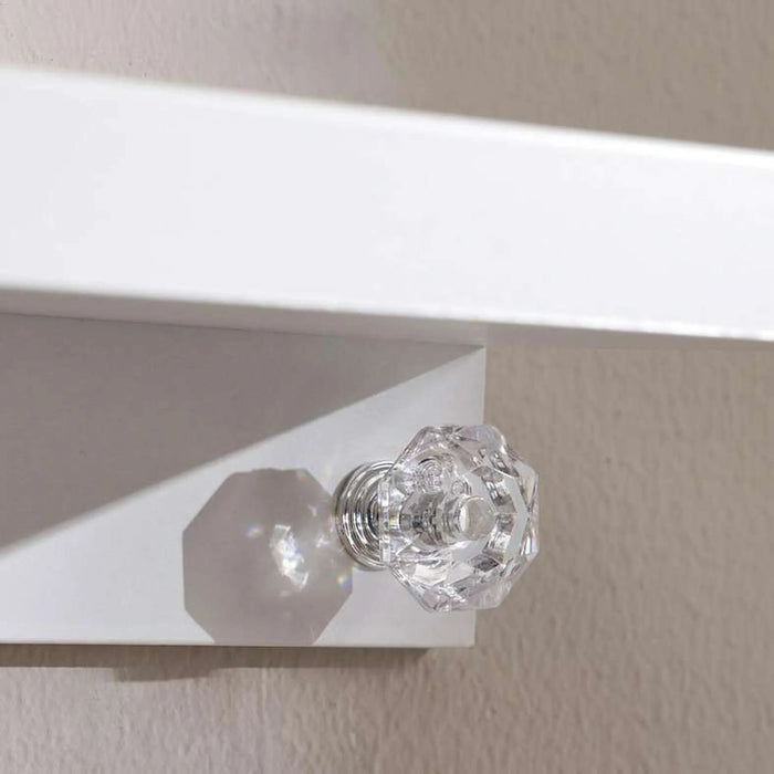 Bonnaire Wall Shelf With Hooks 10X48Cm - White