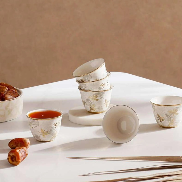 Borovice 6-Piece Kahwa Cup 80Ml -White Gold