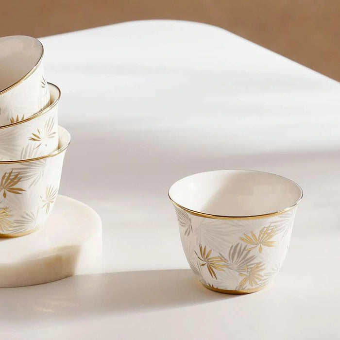 Borovice 6-Piece Kahwa Cup 80Ml -White Gold