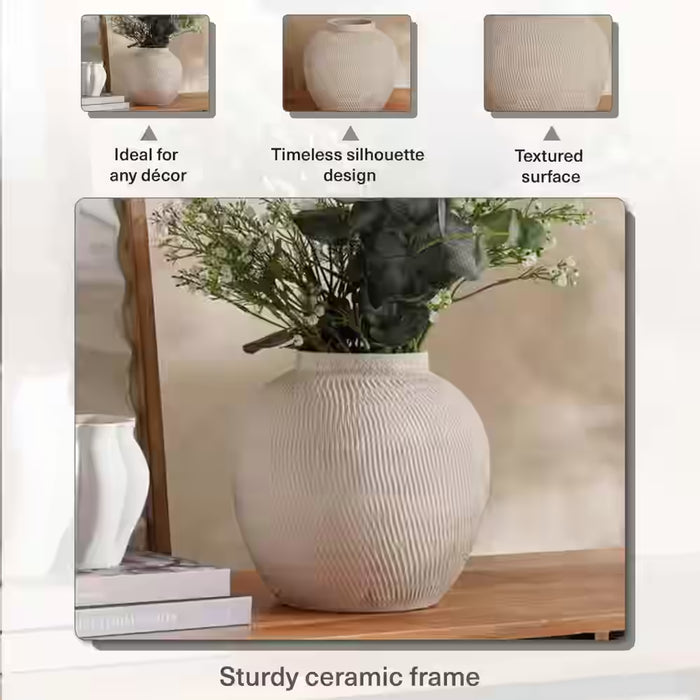 Bosco Ceramic Vase 23X23X22Cm - Off White