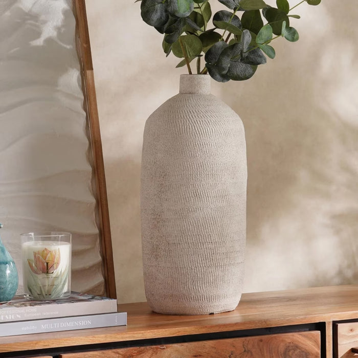 Bosco Ceramic Vase19X19X46Cm - Off White