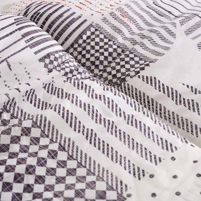 Boston Geo 3 Piece Full Comforter Set 160X220Cm - Beige