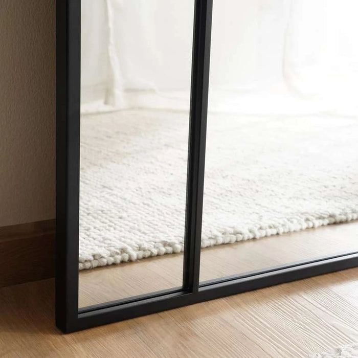 Boston Metal Window Pane Mirror 100X200Cm - Black Pan Home