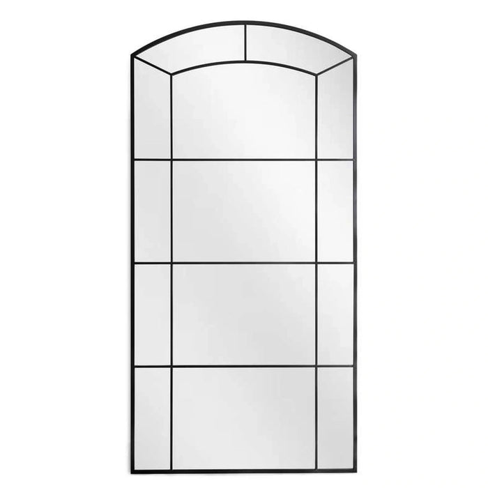 Boston Metal Window Pane Mirror 100X200Cm - Black Pan Home