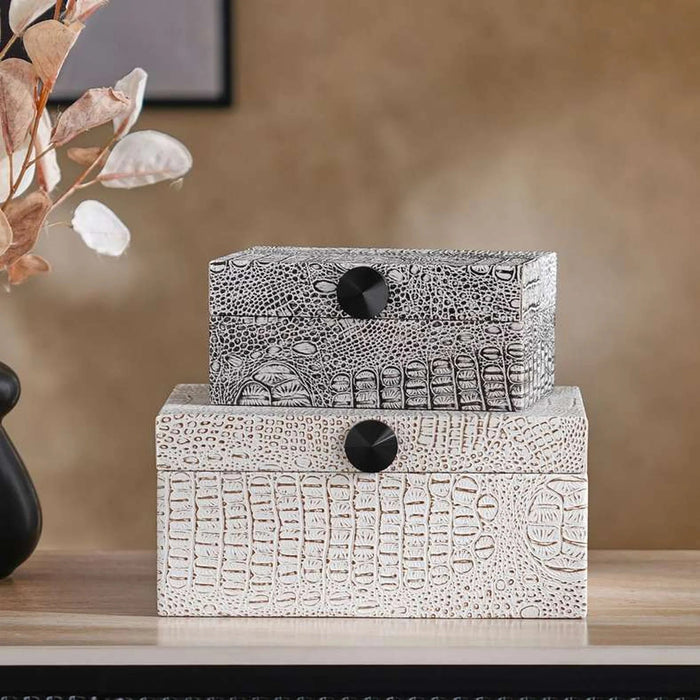 Boston Pu Decor Box 18X12X8Cm - Black Pan Home