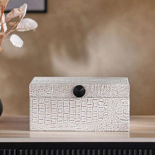 Boston Pu Decor Box 24X18X11Cm - Off White Pan Home