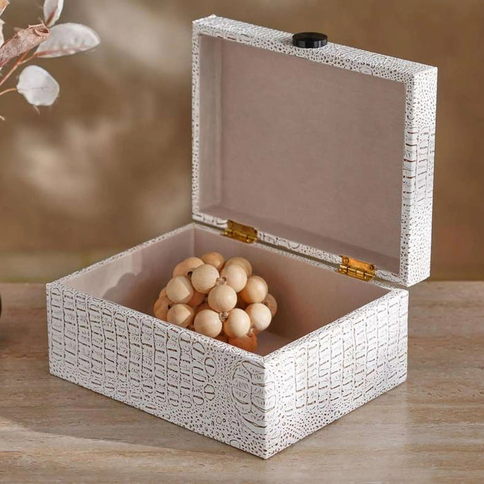 Boston Pu Decor Box 24X18X11Cm - Off White Pan Home