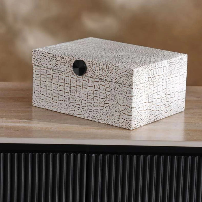 Boston Pu Decor Box 24X18X11Cm - Off White Pan Home