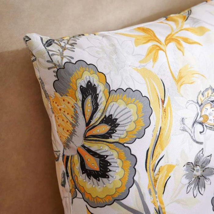 Botanica Printed Water Repellant Outdoor Filled Cushion 45X33Cm - Grey/Yellow Pan Home