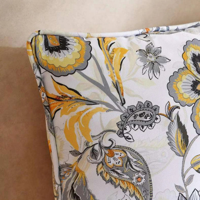 Botanica Printed Water Repellent Outdoor Filled Cushion 45X45Cm - Grey/Yellow Pan Home
