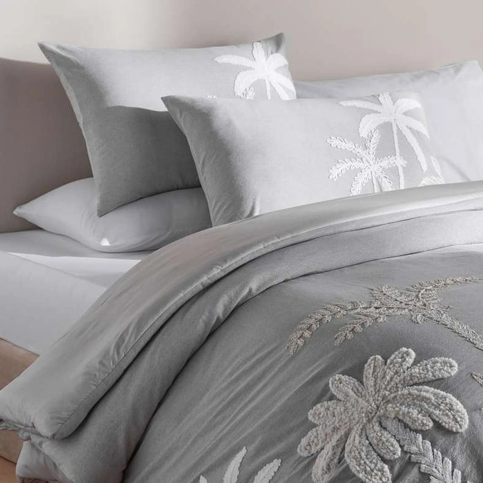 Boulevard  Embroidered 3-Piece Super King Comforter Set 250X260Cm - Grey