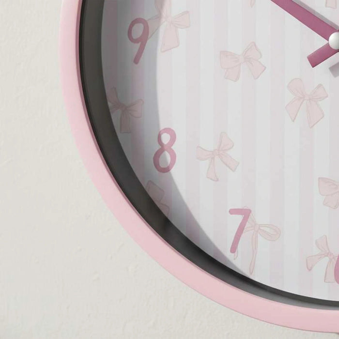 Bow Tie Wall Clock Dia 22.5Cm - Pink Pan Home