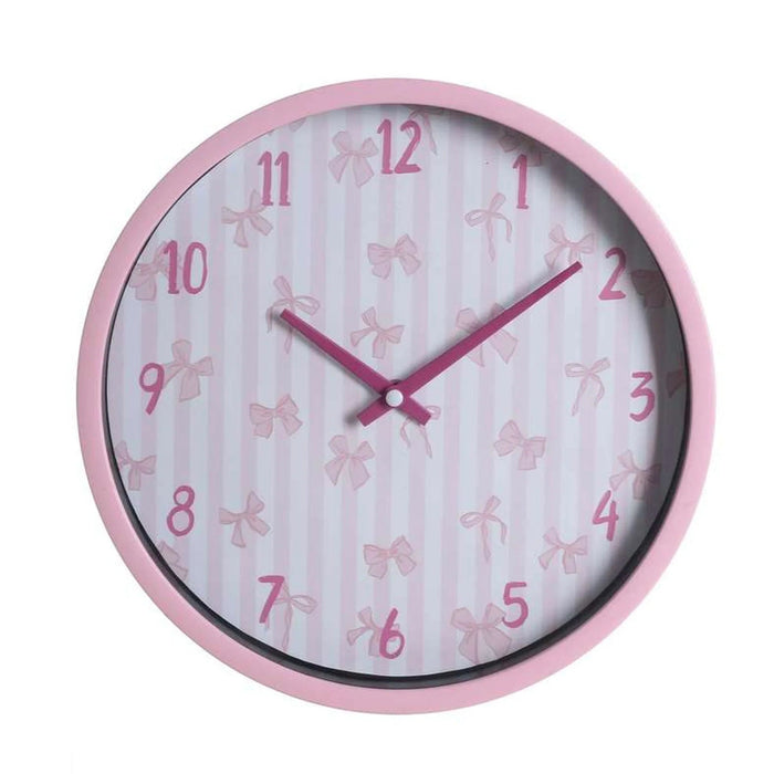 Bow Tie Wall Clock Dia 22.5Cm - Pink Pan Home