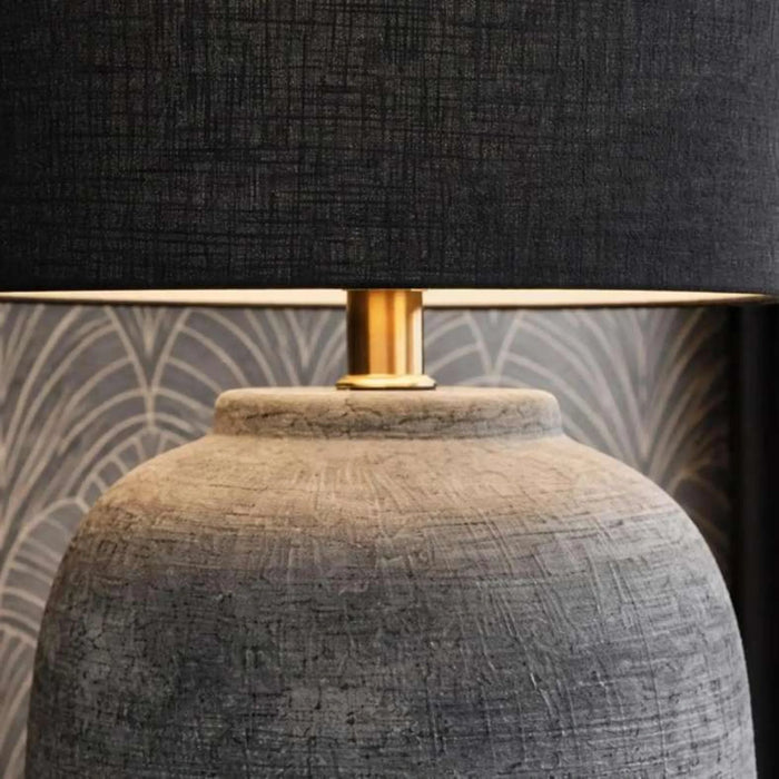 Bowen E27 Terracotta Table Lamp 30.5X65Cm - Black