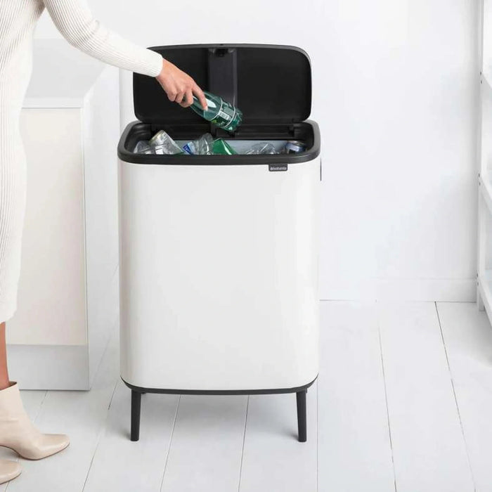 Brabantia Bo Hi-Touchbin 60L 54.5 X 31.2X 81.5Cm-White Pan Home