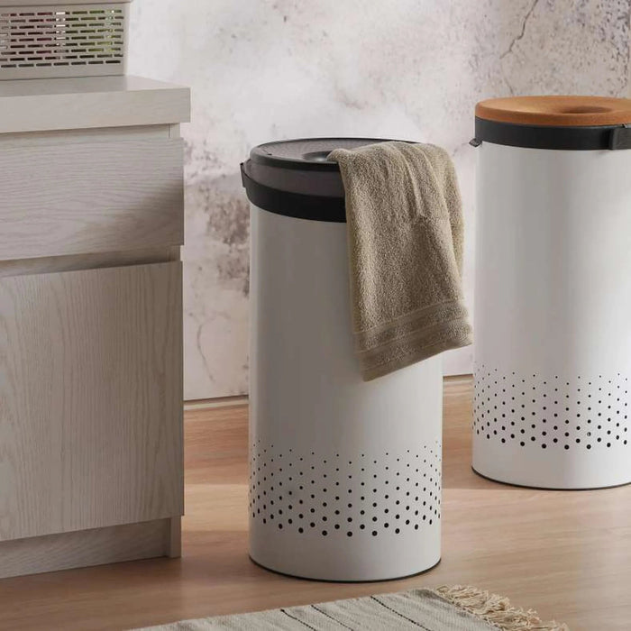 Brabantia Laundry Bin With Cork And Lid 35L 30X30X 63.5Cm-White Pan Home