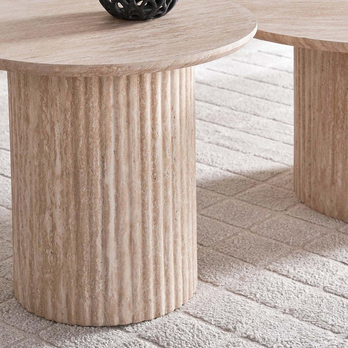 Branton Coffee Table Set Of 2 Round - Beige