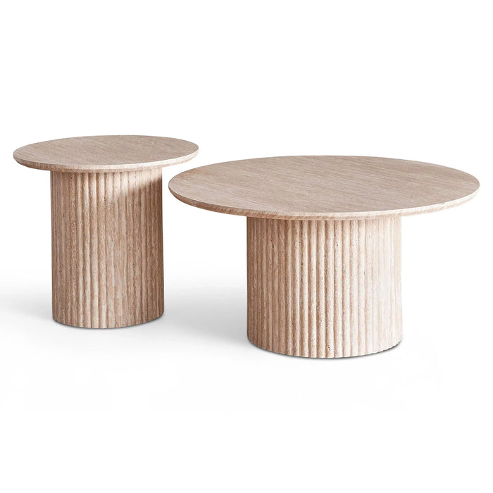 Branton Coffee Table Set Of 2 Round - Beige