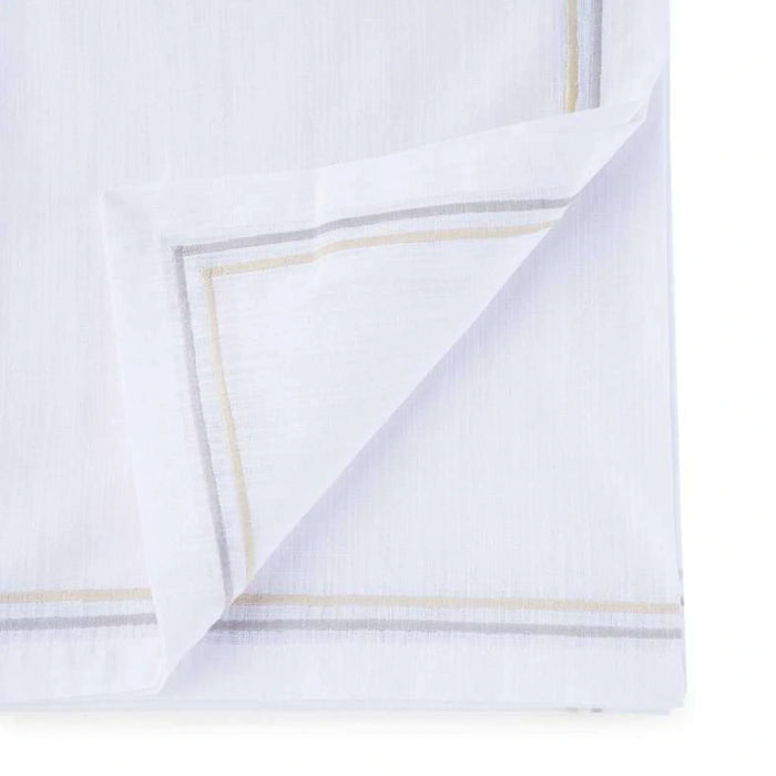 Bratta Double Line Table Cover 140X160Cm - Grey Champagne