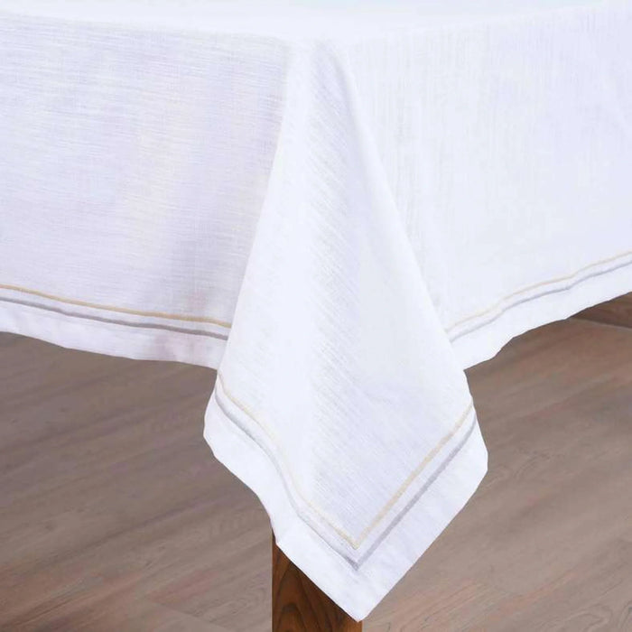 Bratta Double Line Table Cover 150X250Cm- Grey Champagne