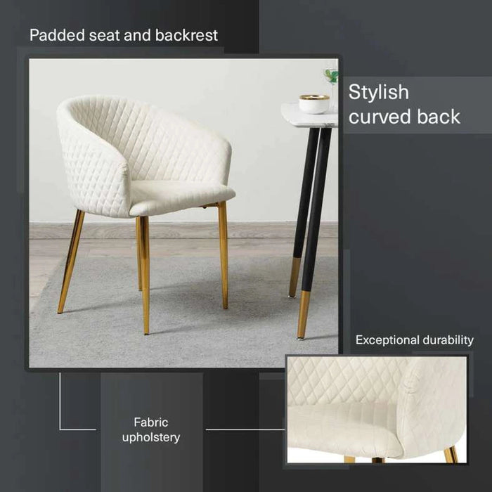 Brera Dining Chair - Beige Gold Pan Home