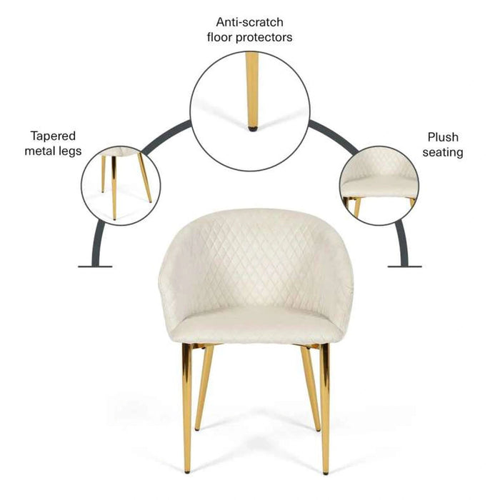 Brera Dining Chair - Beige Gold Pan Home