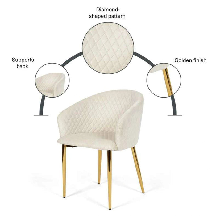 Brera Dining Chair - Beige Gold Pan Home