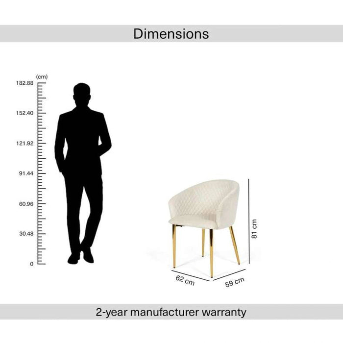 Brera Dining Chair - Beige Gold Pan Home
