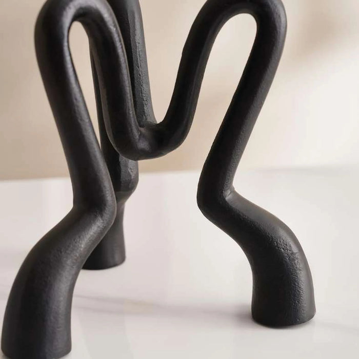 Bria Metal Three Taper Candle Holder 19X19Cm - Black