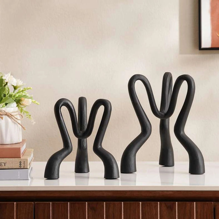 Bria Metal Three Taper Candle Holder 19X19Cm - Black
