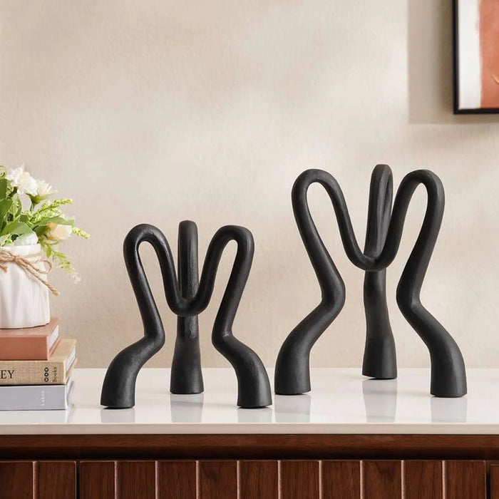 Bria Metal Three Taper Candle Holder 23X23Cm - Black