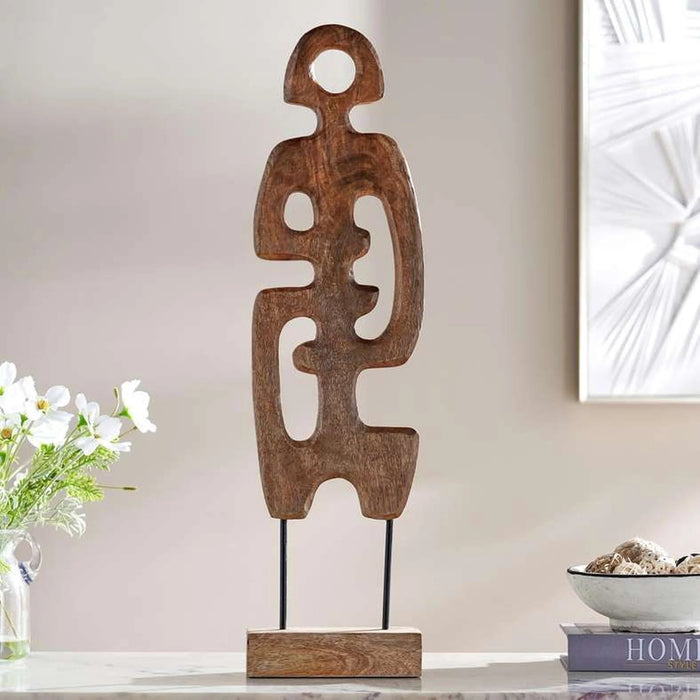 Briar Wooden  Abstract Sculpture 20X8X76Cm - Brown Pan Home