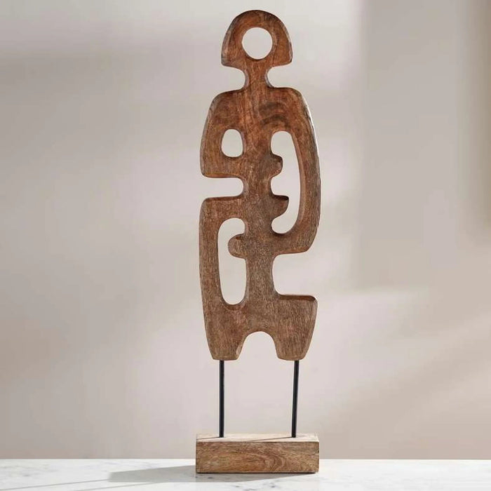 Briar Wooden  Abstract Sculpture 20X8X76Cm - Brown Pan Home