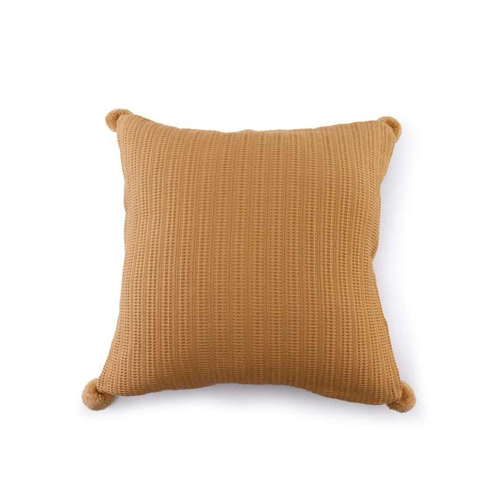 Brighton Supersoft Waffle Pom-Pom Cushion Cover - Buff Pan Home
