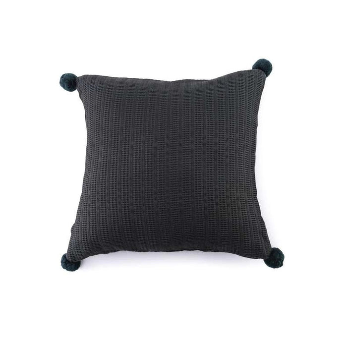 Brighton Supersoft Waffle Pom-Pom Cushion Cover 50X50Cm - Charcoal Pan Home
