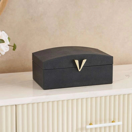 Brimstone Faux Leather Storage Box 30X18X13.5Cm - Black Pan Home