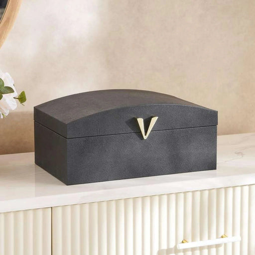 Brimstone Faux Leather Storage Box 36X22X16Cm - Black Pan Home
