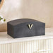 Brimstone Faux Leather Storage Box 36X22X16Cm - Black Pan Home