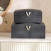 Brimstone Faux Leather Storage Box 36X22X16Cm - Black Pan Home