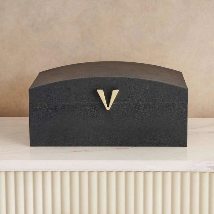 Brimstone Faux Leather Storage Box 36X22X16Cm - Black Pan Home