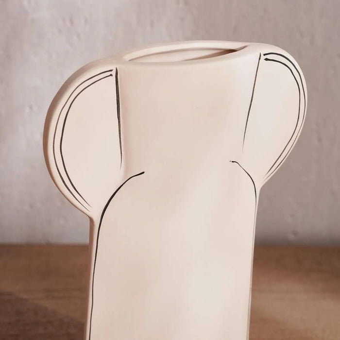 Brittany Terracotta Vase 16X5.5X22.4Cm - Off White
