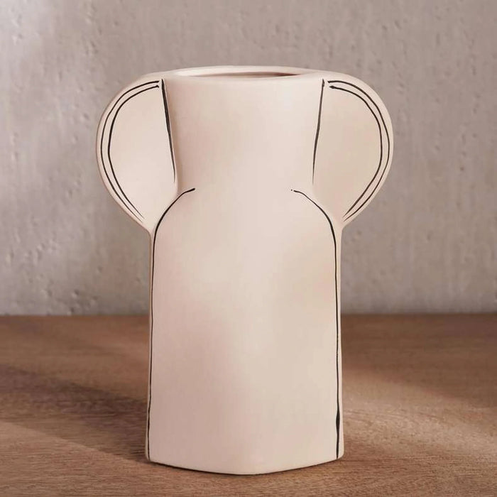 Brittany Terracotta Vase 16X5.5X22.4Cm - Off White