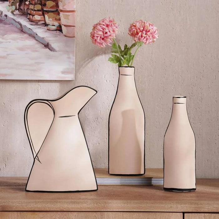 Brittany Terracotta Vase 17.4X5.5X24.5Cm - Off White