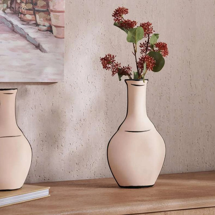 Brittany Terracotta Vase 18X6X31Cm - Off White