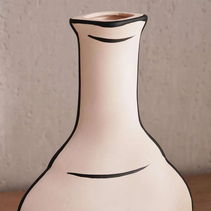 Brittany Terracotta Vase 18X6X31Cm - Off White